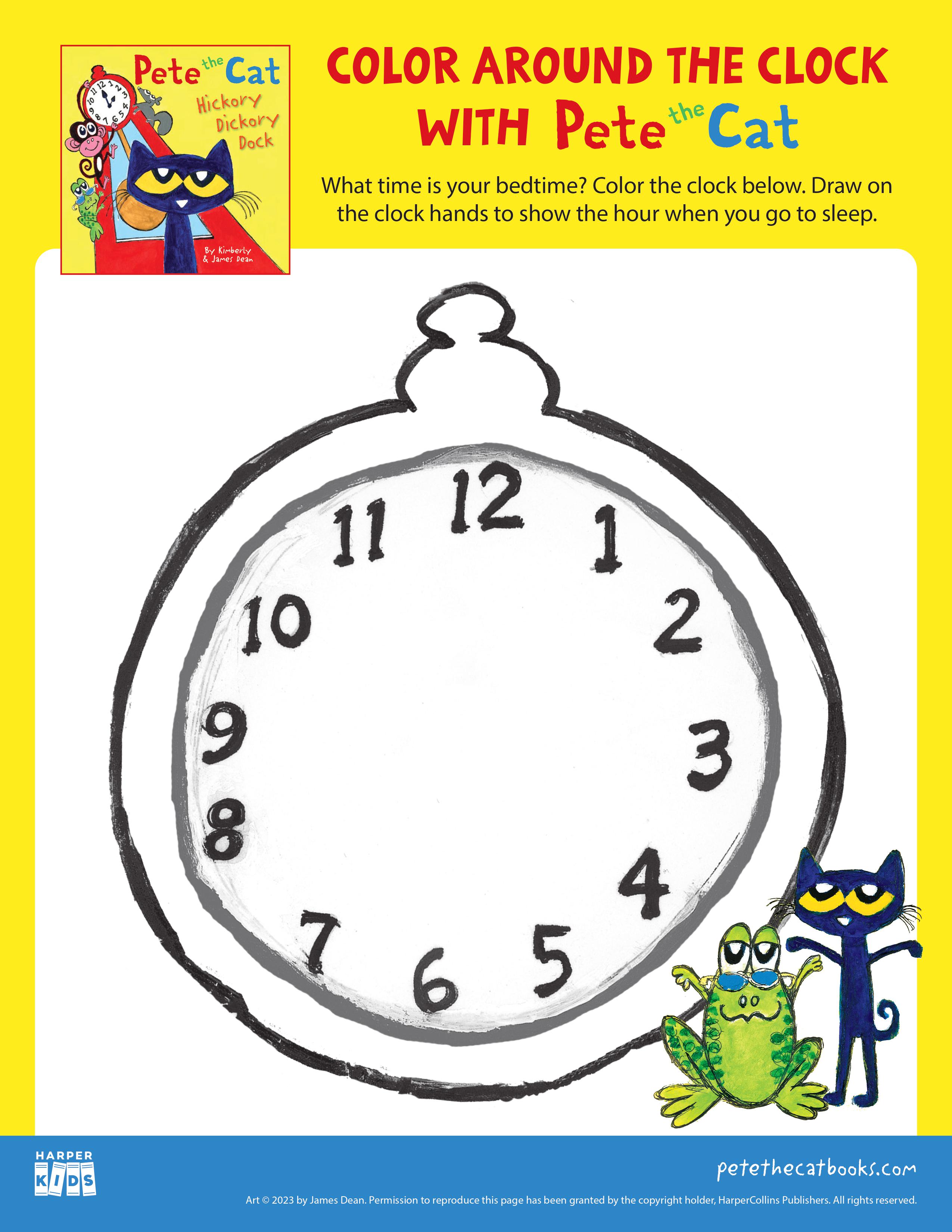 Color Around the Clock with Pete Cat